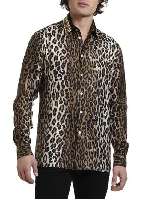 versace cheetah shirt|Men's Designer Clothes .